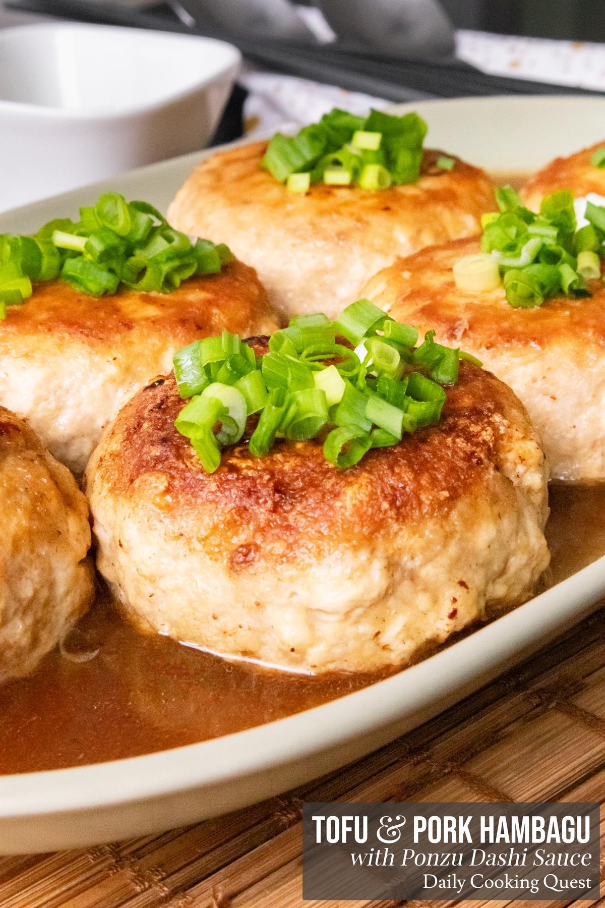Hambagu Tofu dan Daging Babi dengan Saus Ponzu Dashi